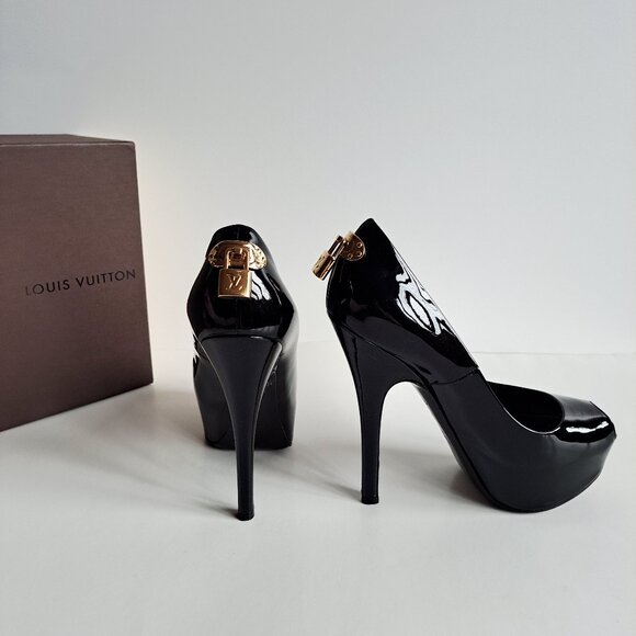 Louis Vuitton Black Leather Platform Oh Really! Peep Toe Pumps Size 36 - Picture 1 of 16